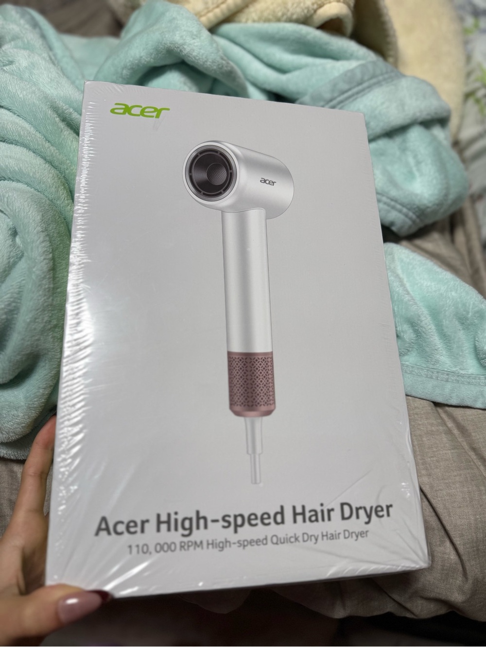 Acer Silver Hair Dryer with Rose Gold Accent